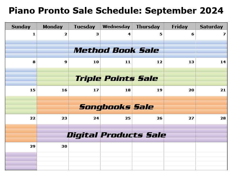 September 2024 Sale Schedule