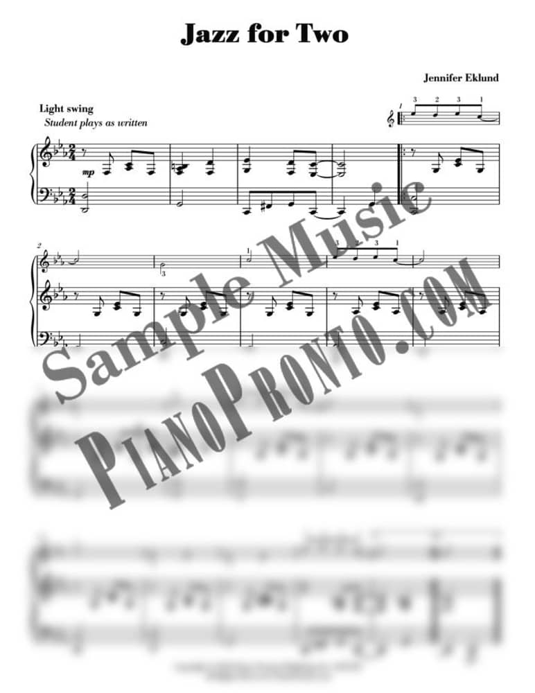 Look Inside | Jazz for Two | Piano Pronto Publishing
