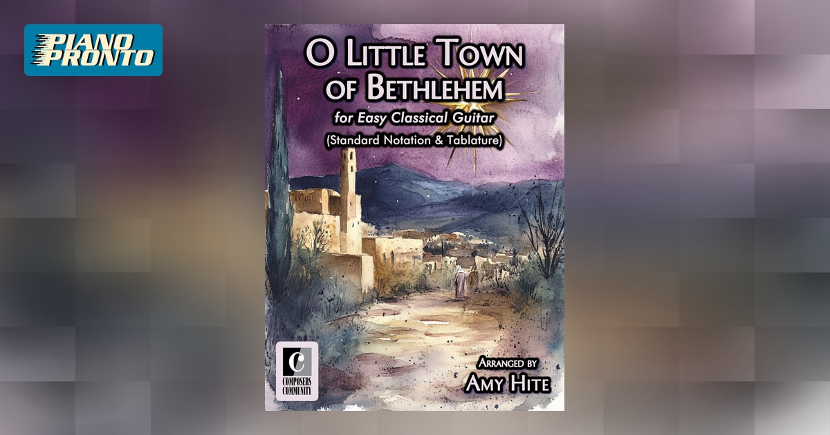 O Little Town of Bethlehem (Standard Notation & Tablature) Piano