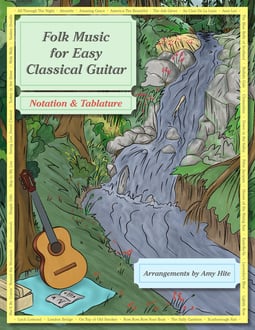 Folk Music for Easy Classical Guitar (Standard Notation & Tablature)