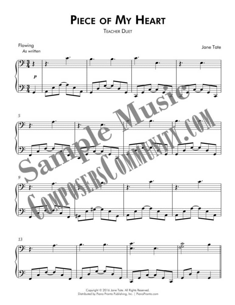 Look Inside | Piece of my Heart | Piano Pronto Publishing